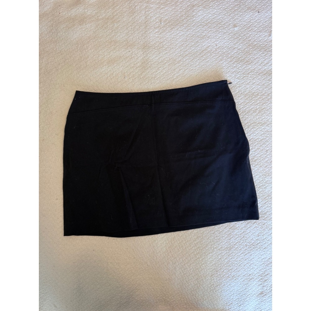 Express Black Mini Skirt Size 8 Stretch Cotton Blend Side Zip Minimalist Solid